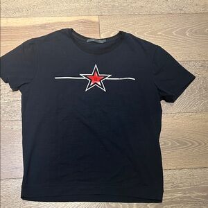 Givenchy Black T-Shirt with Red Star Graphic